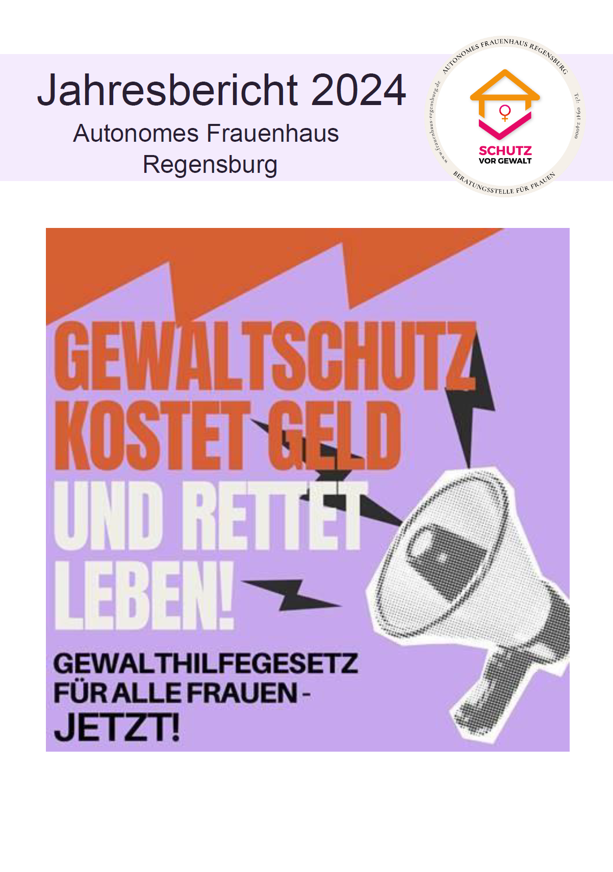 Frauenhaus Regensburg: Jahresbericht 2024